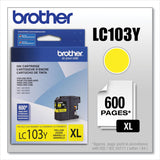 Brother LC103Y Innobella High-Yield Ink, 600 Page-Yield, Yellow (BRTLC103Y) Each