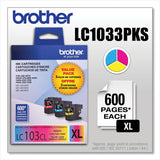 Brother LC1033PKS Innobella High-Yield Ink, 600 Page-Yield, Cyan/Magenta/Yellow (BRTLC1033PKS) Each