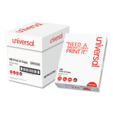Universal® Multipurpose Paper, 96 Bright, 20 lb Bond Weight, 8.5 x 11, Bright White, 500 Sheets/Ream, 5 Reams/Carton (UNV91205) Case of 5