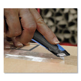 COSCO Easycut Cutter Knife w/Self-Retracting Safety-Tipped Blade, 6" Plastic Handle, Black/Blue (COS091508) Each