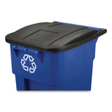 Rubbermaid® Commercial Square Brute Recycling Rollout Container, 50 gal, Plastic, Blue (RCP9W2773BLU) Each