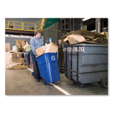 Rubbermaid® Commercial Square Brute Recycling Rollout Container, 50 gal, Plastic, Blue (RCP9W2773BLU) Each