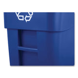 Rubbermaid® Commercial Square Brute Recycling Rollout Container, 50 gal, Plastic, Blue (RCP9W2773BLU) Each
