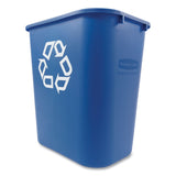Rubbermaid® Commercial Deskside Recycling Container, Medium, 28.13 qt, Plastic, Blue (RCP295673BE) Each