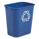 Rubbermaid® Commercial Deskside Recycling Container, Medium, 28.13 qt, Plastic, Blue (RCP295673BE) Each