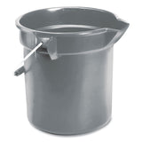 Rubbermaid® Commercial 10 Quart Plastic Utility Pail, Plastic, Gray, 10.5" dia (RCP296300GY) Each