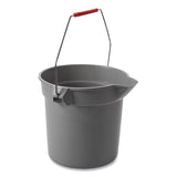 Rubbermaid® Commercial 10 Quart Plastic Utility Pail, Plastic, Gray, 10.5" dia (RCP296300GY) Each