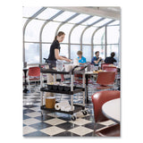 Rubbermaid® Commercial Three-Shelf Service Cart, Plastic, 3 Shelves, 200 lb Capacity, 18.63" x 33.63" x 37.75", Black (RCP342488BLA) Each