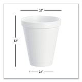 Dart® Foam Drink Cups, 12 oz, White, 1,000/Carton (DCC12J16) Case of 1000