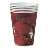 SOLO® Paper Hot Drink Cups in Bistro Design, 10 oz, Maroon, 300/Carton (SCCOF10BI0041) Case of 300