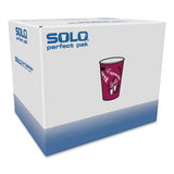 SOLO® Paper Hot Drink Cups in Bistro Design, 12 oz, Maroon, 300/Carton (SCCOF12BI0041) Case of 300