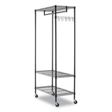 Alera® Wire Shelving Garment Rack, 40 Garments, 48w x 18d x 75h, Black (ALEGR364818BL) Each