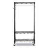 Alera® Wire Shelving Garment Rack, 40 Garments, 48w x 18d x 75h, Black (ALEGR364818BL) Each