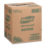 Marcal 100% Recycled Lunch Napkins, 1-Ply, 11.4 x 12.5, White, 400/Pack (MRC6506) Pack of 400