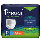 Prevail® Daily Underwear Extra Unisex Adult Absorbent Underwear Pull On with Tear Away Seams Large Disposable Moderate Absorbency (402957_CS) 72/CS