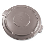 Rubbermaid® Commercial BRUTE Self-Draining Flat Top Lid, for 32 gal Round BRUTE Containers, 22.25" Diameter, Gray (RCP263100GY) Each