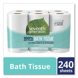 Seventh Generation® 100% Recycled Bathroom Tissue, Septic Safe, 2-Ply, White, 240 Sheets/Roll, 12 Rolls/Pack, 4 Packs/Carton (SEV13733CT) Case of 48