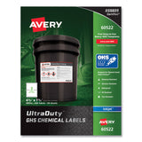 Avery® UltraDuty GHS Chemical Waterproof and UV Resistant Labels, 4.75 x 7.75, White, 2/Sheet, 50 Sheets/Pack (AVE60522) Box of 100