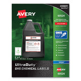 Avery® UltraDuty GHS Chemical Waterproof and UV Resistant Labels, 4 x 4, White, 4/Sheet, 50 Sheets/Pack (AVE60524) Box of 200