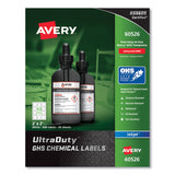 Avery® UltraDuty GHS Chemical Waterproof and UV Resistant Labels, 2 x 2, White, 12/Sheet, 50 Sheets/Pack (AVE60526) Box of 600