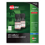 Avery® UltraDuty GHS Chemical Waterproof and UV Resistant Labels, 1 x 2.5, White, 24/Sheet, 25 Sheets/Pack (AVE60527) Pack of 600