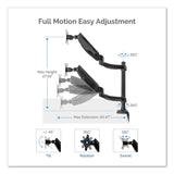 Fellowes® Platinum Series Dual Stacking Arm for 27" Monitors, 360 deg Rotation, 180 deg Tilt, 360 deg Pan, Black, Supports 22 lb (FEL8043401) Each