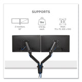 Fellowes® Platinum Series Dual Monitor Arm for 27" Monitors, 360 deg Rotation, +85 deg/-20 deg Tilt, 360 deg Pan, Black, Supports 20 lb (FEL8042501) Each