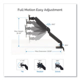 Fellowes® Platinum Series Single Monitor Arm, For 30" Monitors, 360 deg Rotation, 180 deg Tilt, 360 deg Pan, Black, Supports 20 lb (FEL8043301) Each