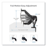 Fellowes® Platinum Series Dual Monitor Arm for 27" Monitors, 360 deg Rotation, +85 deg/-20 deg Tilt, 360 deg Pan, Black, Supports 20 lb (FEL8042501) Each
