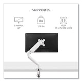 Fellowes® Platinum Series Single Monitor Arm, For 27" Monitors, 360 deg Rotation, 45 deg Tilt, 180 deg Pan, White, Supports 20 lb (FEL8056201) Each