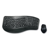 Adesso WKB1500GB Wireless Ergonomic Keyboard and Mouse, 2.4 GHz Frequency/30 ft Wireless Range, Black (ADEWKB1500GB) Each
