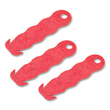 San Jamar® Klever Kutter Safety Cutter, 3 Razor Blades, 1" Blade, 4" Plastic Handle, Red (SJMKK403) Pack of 3 Cutters