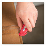 San Jamar® Klever Kutter Safety Cutter, 3 Razor Blades, 1" Blade, 4" Plastic Handle, Red (SJMKK403) Pack of 3 Cutters