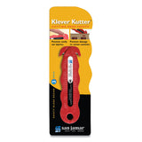 San Jamar® Klever Kutter Safety Cutter, 3 Razor Blades, 1" Blade, 4" Plastic Handle, Red (SJMKK403) Pack of 3 Cutters