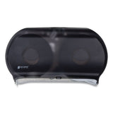 San Jamar® Twin 9" Jumbo Tissue Dispenser, Classic, 19 x 5.25 x 12, Transparent Black Pearl (SJMR4000TBK) Each