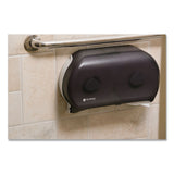 San Jamar® Twin 9" Jumbo Tissue Dispenser, Classic, 19 x 5.25 x 12, Transparent Black Pearl (SJMR4000TBK) Each
