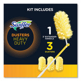 Swiffer® Heavy Duty Dusters with Extendable Handle, Plastic Handle Extends to 3 ft, 1 Handle and 3 Dusters/Kit, 6 Kits/Carton (PGC82074CT) 6 Kits