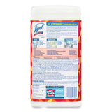 LYSOL® Brand Disinfecting Wipes, 1-Ply, 7 x 7.25, Mango and Hibiscus, White, 80 Wipes/Canister, 6 Canisters/Carton (RAC97181) Case of 6