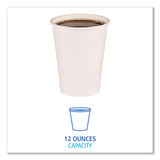 Boardwalk® Paper Hot Cups, 12 oz, White, 50 Cups/Sleeve, 20 Sleeves/Carton (BWKWHT12HCUP) Case of 1000