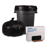 Boardwalk® Recycled Low-Density Polyethylene Can Liners, 60 gal, 2 mil, 38" x 58", Black, 10 Bags/Roll, 10 Rolls/Carton (BWK526) Box of 100