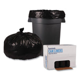Boardwalk® Recycled Low-Density Polyethylene Can Liners, 60 gal, 1.6 mil, 38" x 58", Black, 10 Bags/Roll, 10 Rolls/Carton (BWK523) Box of 100