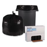 Boardwalk® Recycled Low-Density Polyethylene Can Liners, 33 gal, 1.6 mil, 33" x 39", Black, 10 Bags/Roll, 10 Rolls/Carton (BWK520) Box of 100