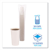 Boardwalk® Paper Hot Cups, 20 oz, White, 12 Cups/Sleeve, 50 Sleeves/Carton (BWKWHT20HCUP) Case of 600