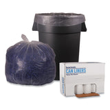 Boardwalk® Recycled Low-Density Polyethylene Can Liners, 45 gal, 1.4 mil, 40" x 46", Clear, 10 Bags/Roll, 10 Rolls/Carton (BWK535) Case of 100