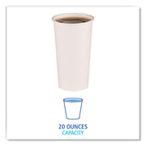 Boardwalk® Paper Hot Cups, 20 oz, White, 12 Cups/Sleeve, 50 Sleeves/Carton (BWKWHT20HCUP) Case of 600