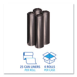 Boardwalk® Recycled Low-Density Polyethylene Can Liners, 33 gal, 1.2 mil, 33" x 39", Black, 10 Bags/Roll, 10 Rolls/Carton (BWK516) Box of 100