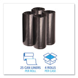 Boardwalk® Recycled Low-Density Polyethylene Can Liners, 60 gal, 1.6 mil, 38" x 58", Black, 10 Bags/Roll, 10 Rolls/Carton (BWK523) Box of 100