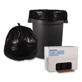 Boardwalk® Recycled Low-Density Polyethylene Can Liners, 45 gal, 1.6 mil, 40" x 46", Black, 10 Bags/Roll, 10 Rolls/Carton (BWK521) Box of 100