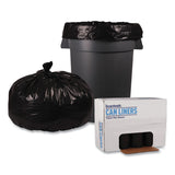 Boardwalk® Recycled Low-Density Polyethylene Can Liners, 60 gal, 1.2 mil, 38" x 58", Black, 10 Bags/Roll, 10 Rolls/Carton (BWK519) Box of 100