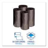 Boardwalk® Low-Density Waste Can Liners, 10 gal, 0.35 mil, 24" x 23", Black, 25 Bags/Roll, 10 Rolls/Carton (BWK2423L) Case of 500